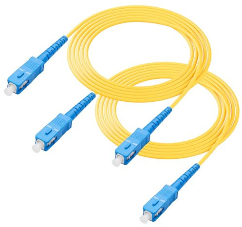 PNGKNYOCN Cordon de brassage à fibre optique SC, 2 paquets de cordons de brassage à fibre optique monomode SC/UPC 9 / 125um od - 3.0mm compatible OS1/OS2 (3M/9.8FT)