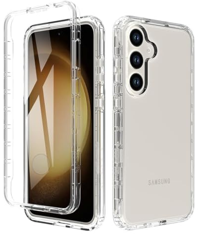 GAPlus Samsung Galaxy S24+ Front and Back Case [Built in Screen Protector] Transparent Clear Fully Protection PC Hard Soft Slim Thin Cover Bumper Shockproof For Samsung Galaxy S24 Plus