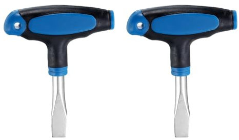 QUARKZMAN 2pcs Flat Head Screwdriver with Handle 12 mm Flat Head Screwdriver T-Handle with Plastic Handle for Quick Release Plate Slotted Screw Tripod Camera Monopod, Blue