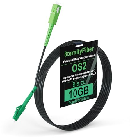 8ternityFiber OS2 Gepanzertes Glasfaserkabel LCA auf SCA 15 m/49 ft