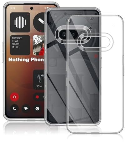 QULLOO Hülle für Nothing Phone (3a), Transparent Schutzhülle PC + TPU Hybrid Handyhülle Stoßfest Kratzfeste Case Cover