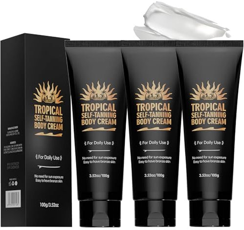 Tropical self-Tanning body cream,Selbstbräuner für Sofortige Bräune, Zum Individuellen Mischen mit der Tagespflege, mit Aloe Vera & Melanin, Moisturizing Bronzing Lotion for Face & Body (3PC)