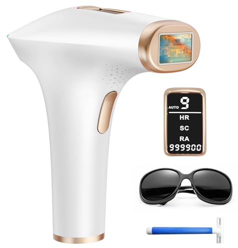 TIIMAGIC IPL Geräte Haarentfernung Laser mit 3 Erweiterte Funktionen-HR/SC/RA und 9 Energiestufen, 999.900 Lichtimpulse Haarentfernung Laser für Männer, Frauen, Achseln, Beine, Körper