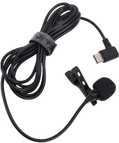 Microphone Lavalier sans Fil, Clip de Revers Professionnel sur Micro, Microphones à Revers Lavalier de Type C USB, Clip sur Micro à Revers pour Enregistrement Vidéo, Vlog,