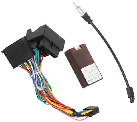 Audio Kabelbaumadapter, BMW 3er, 5er, X5/E46/E39/E53 Android-Netzteil-Stromkabel mit CANBUS-Protokollbox (Gummikapsel inklusive)