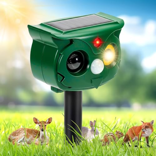Katzenschreck für Garten, Tiervertreiber Ultraschall Solar mit PIR-Sensor | 10 meter reichweite, tierfreundlich und umweltschonend, energieeffizient, wasserdichtes gehäuse für vorgärten und terrassen