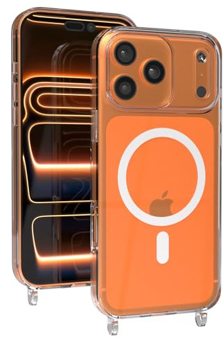 EAZY CASE Handyhülle für Handyketten mit Befestigungsösen für iPhone 17 Pro Max - Slim Handyhülle zum Umhängen mit integriertem Magnetring, stoßfeste Schutzhülle, Qi-Standard kompatibles Case