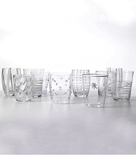 ZAFFERANO MELTING POT. CONFEZIONE ASSORTITA DI 6 BICCHIERI TRASPARENTE