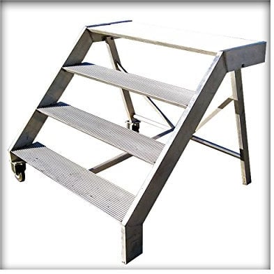 Steinweg Maurertreppe Alu Gerüst Müba Rollgerüst