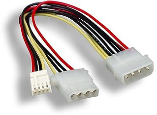 Kentek 8 Inch 8 4 Pin Molex 5.25 Male to 4 Pin 3.5 Floppy Drive FDD Female & 4 Pin Molex 5.25 Female Y-Splitter M/F IDE DC Internal Computer PC Power Cable Adapter Cord