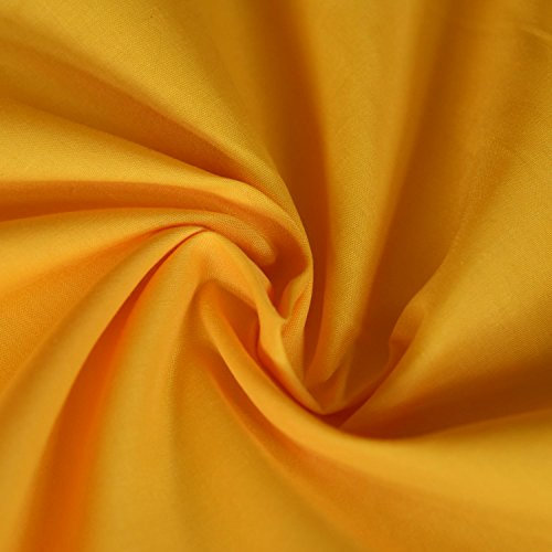 Plain Solid Dyed Polycotton Pre Shrunk Fabric Material Linings Dress Making Crafts Home Décor Table Cloth Sheeting Quilting | 60+ Colours | 45” - 112 cm Wide (Sold by The Metre, Sunset Yellow)