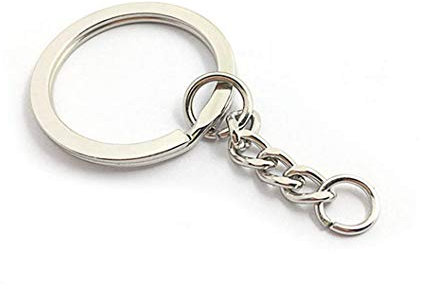 Keyring Blanks Split Metal Key Rings 100 Pcs with Link Chain and Open Jump Rings for Keys Crafts DIY
