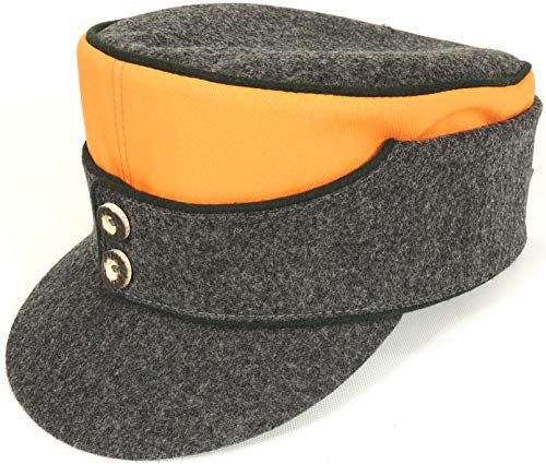 Baschlikmütze Forst Ski Mütze - Made in Germany (Orange-Grau, 60)