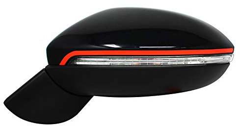 Spiegelstreifen Spiegel Aufkleber Folie Streifen Dekor Außenspiegel Auto Rückspiegel (Neonrot, Lines (DS003))