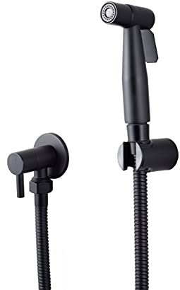 LOSCHEN Bidet Toilettensprüher, Hand Bidet Sprayer, Bidet Handbrause, Edelstahl Duschkopf Bidet Armaturen für Haustierbad/Körperpflege/WC (Schwarz)