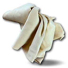 KIBROS Peau de Chamois véritable | Lot de 10 | Chiffon de Nettoyage | Lustrage et séchage Voiture | Ne Raye Pas | Entretien Auto et Moto | PCHAM01x10