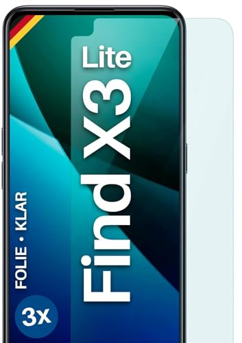 moex für Oppo Find X3 Lite Schutzfolie Displayschutz Folie Ultra-klar HD 0,2 mm kompatibel mit jeder Hülle, Anbringen ohne Blasen, Handyfolie Extra Kratzfest, FlexProtect 3 Stück