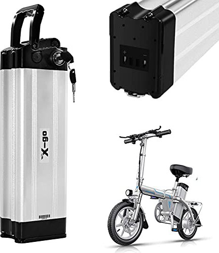 X-go Ebike Battery 48V 13Ah Lithium Li-ion Folding Bike Replacement Battery Pack for 750W 500W 350W 250W Electric Bicycles Motor with Charger (48V 13AH 2 Port)