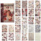 NOGAMOGA Vintage Washi Sticker für Scrapbooking, Journaling-Zubehör Ephemera Aufkleber Buch, Set mit 24 Blättern, 17 cm × 24 cm - Rot