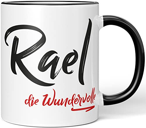 JUNIWORDS Tasse, Rael, die Wundervolle, Schwarz (5285266)