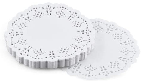 100 Stück Rund Papierdeckchen, 5,5 Zoll Runde Papier Tischsets Deckchen Kuchenmatte Papier für Hochzeit, Geburtstag, Kuchen, Desserts, Geschirr Lebensmitteldekoration Disposable Lace Doilies Paper