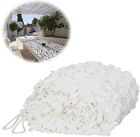 ANSNOW Filet de Parasol Camouflage Pour Décoration D'Étude En Plein Air Balançoire Forteresse Filet de Camouflage Blanc Tissu Oxmulti-Taille/6Mx6M
