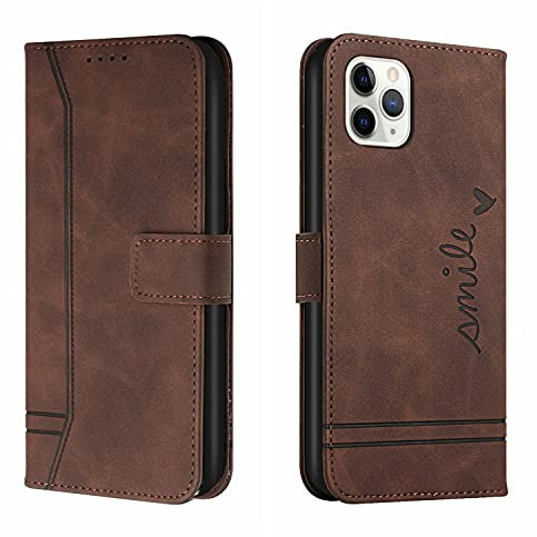 Trugox Handyhülle für Apple iPhone 11 Pro Max Hülle Klappbar Klapphülle mit Kartenfach Handytasche Handy Schutzhülle Tasche Leder Wallet Flip Case Slim Book Cover - Braun