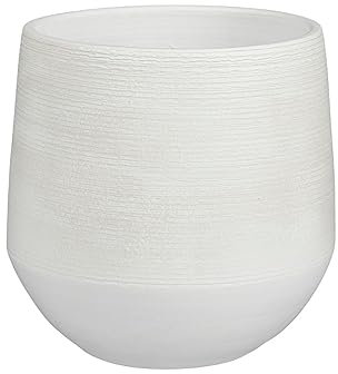 Mica Decorations Evora Blumentopf - 24x24x23 cm - Terrakotta - Weiß