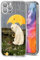 Kidpkaig Phone Case Compatible with iPhone 12 Ghost Making Friends in The Rain Mushroom Halloween Side Striped Soft Phone Cover