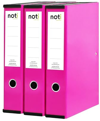 Box File Laminated Foolscap, Lockspring, Ring Pull & Catch, 75mm Spine, Pink (Box of 3)