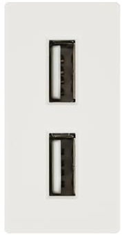 Prise USB double PNI UB20, 5V, 2,4A, modulaire, encastrable, type F 1/2, pour cadre en verre RM101W, RM202W