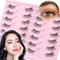 EMEDA 14 paires Demi-cils 3/4 Cils d'angle à l'aspect naturel 3D Multi-couches Wispy Faux cils naturels Demi cils naturels Half Lashes Corner Eyelashes (W19)