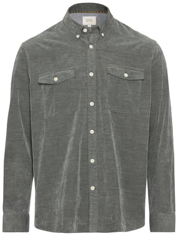 camel active Regluar Fit Hemd Langarm Button Down Struktur dunkelrot