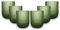 ARCA, Set di 6 Tumbler in Pasta di Vetro, per 6 Persone, Bicchieri Ideali per la Tavola, Resistenti e Duraturi, Lavabili in Lavastoviglie, Collezione Eternity, Colore Verde, 250 ml
