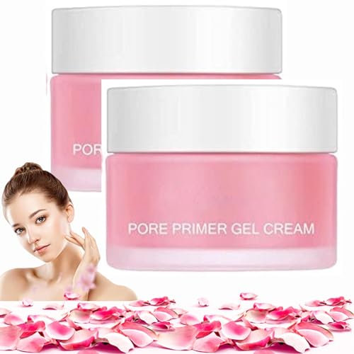 Porenfüllende Gel Creme,Poren Verkleinern Creme,Pore Primer Gel Creme,Essence Jelly Primer Makeup,Gel Primer Gesicht,Gesichts Make up Basis Feuchtigkeitsspendendes Face Primer Ölkontrolle Glatte (2PC)