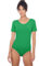Evoni Damenbody mit kurzen Ärmeln und Rundhals I Damen T-Shirt I Bodysuit Women I Unterzieh-Body I Kurzarm-Body mit optimaler Passform green XL