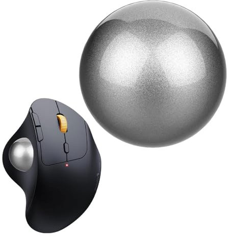 Trackball 2024, 34 mm Trackball, Ersatzkugel für Logitech M575, M570, MX Ergo, ELECOM, Kensington, Perixx und andere kompatible Trackball-Mäuse, glänzend – Grau