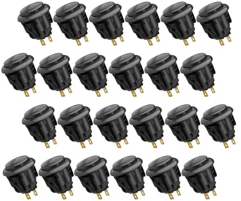 QANBA D-lite Arcade Button Original Buttons Snap-In Joystick Arcade Buttons for DIY arcade machines 24mm Pushbutton (Boxed） (24mm Black（EL04) 24 Pcs)