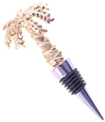 SHOWERORO 1pc Coconut Tree Shape Wine Bottle Plug Alloy Wine Bottle Stopper Wine Cork