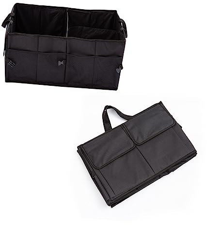 PLAFOPE Faltbare Kofferraum Aufbewahrungsbox Für Auto Multifunktionale Organizer Tasche Schwarz Aus Strapazierfähigem Oxford- Für Werkzeuge Lebensmittel Und Mehr