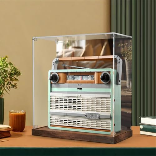 BoHeart Acrylic display case for Lego 10334 Retro Radio, customized,transparent Dustproof display box can be collected, Size:25x15x30 cm (Model Not Included)