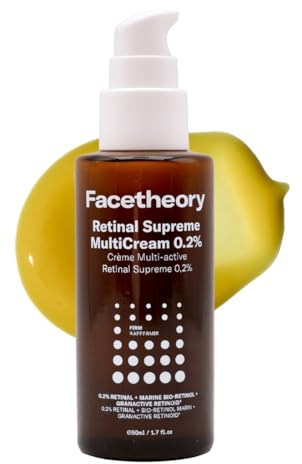 Facetheory Retinal Supreme MultiCream 0.2% (Unscented) - Brightening, Firming & Plumping Overnight Serum & Moisturiser - Vegan & Cruelty Free (50ml)