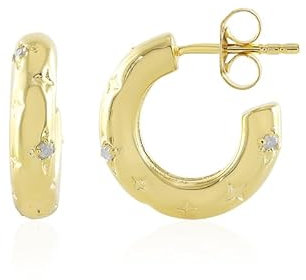 0,115 ct Diamant-Ohrringe aus vergoldetem Silber