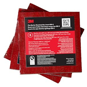 3M Fire Barrier Electrical Box Inserts EBI-5, 3.75 in x 3.75 in x 3/16 in