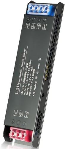 AXFEE LED Trafo 12V 300W, LED-Treiber Netzteil, Transformator 230V-auf-24V Konstantspannungs, Niedervolttrafo, für Streifen Lampen Beleuchtungen, Ersetzt für Halogenlampen