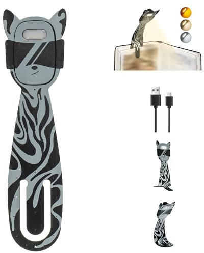 MILA&LOUIS LED Leselampe Buch Klemme im Bett Kleine USB Aufladbar Buchlampe Kabellos Anklemmen Leselicht Dimmbar Kinder Leseleuchte & Lesezeichen Niedlich klemmbar Lese Licht für Reisen (Treibsand)