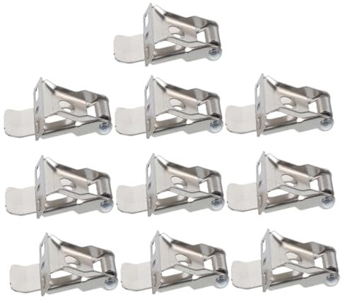 HOMSFOU 10 Stück Lampenfederklammer Neon Deckenfederhaken führen fester Clip-Clip fit Downlight Clip Garage Licht klemmen außen Deckenleuchte Scheinwerfer Fix Eisen Silver