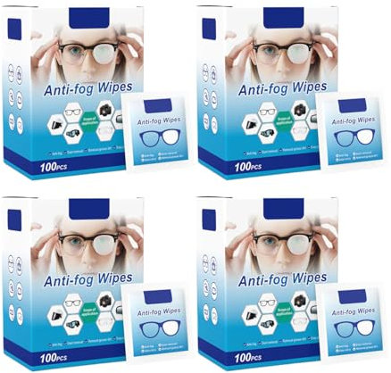 400 Pièces Lingettes Lunettes Nettoyantes Anti Buée, Chiffons De Nettoyage Pré-humidifiés, Lingettes Efficaces Pour Lunettes Pour L'hiver Froid