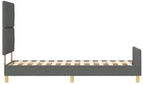 vidaXL Bettgestell mit Kopfteil Dunkelgrau 80 x 200 cm Stoff, Elegantes Schlafzimmer-Setup, Schlichte Stoffbettgestell, modernes Design, Bequeme Schlafmöbel