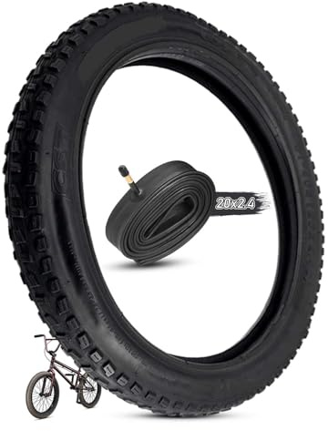 20x2,4 Reifen und Schlauch Satz, 20 Zoll Mountainbike-Reifen 20 2,4 mit Innenschlauch 20x2,40 Zoll Offroad-Profil Kompatibel mit BMX Klapprad und Citybikes 40-65 PSI